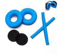 Voarmaks Rainbow Color Ear Pads Headband Cushion Kits Compatible with Sennheiser HD25 HD250BT HD25-ll HD25S Il HMD25 Headphone Foam Covers (Blue Sets)