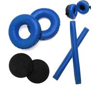 Voarmaks Rainbow Color Ear Pads Headband Cushion Kits Compatible with Sennheiser HD25 HD250BT HD25-ll HD25S Il HMD25 Headphone Foam Covers (Blue LR Sets)