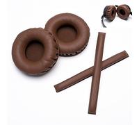 Voarmaks Rainbow Color Ear Pads Headband Cushion Kits Compatible with Sennheiser HD25 HD250BT HD25-ll HD25S Il HMD25 Headphone Foam Covers (Brown Sets)