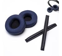 Voarmaks Rainbow Color Ear Pads Headband Cushion Kits Compatible with Sennheiser HD25 HD250BT HD25-ll HD25S Il HMD25 Headphone Foam Covers (BluePolyester Sets)