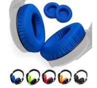 Voarmaks Stylish Color Options Dj Work Ear Pads Foam Cushion Compatible with Pioneer Hdj-X5 X5bt Hdj-X7 X7bt Hdj-X10 Dj Headset Headphone (BluePolyester Ear Pads L,R)