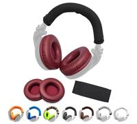 Voarmaks Thick Soft Protein Leather Ear Pads & Headband Cushion Cover Replacement Kits Compatible with Pioneer HDJ-X5 X5BT HDJ-X7 X7BT HDJ-X10 DJ Headphone,with Memory Foam Filling (Red Kits)