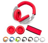 Voarmaks Thick Soft Protein Leather Ear Pads & Headband Cushion Cover Replacement Kits Compatible with Pioneer HDJ-X5 X5BT HDJ-X7 X7BT HDJ-X10 DJ Headphone,with Memory Foam Filling (Red Kits)