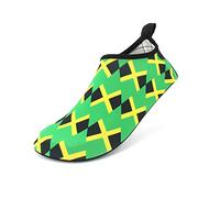 VOARYISA Water Shoes for Women and Men Quick-Dry Swim Beach Shoes for Outdoor Surfing Yoga Exercise Jamaica Flag Caribbean Reggae Rasta, Jamaican-3, 9.5-10.5 Women/8.5-9.5 Men
