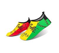 VOARYISA Water Shoes for Women and Men Quick-Dry Swim Beach Shoes for Outdoor Surfing Yoga Exercise Jamaica Flag Caribbean Reggae Rasta, Reggae, 7-8 Women/6-7 Men