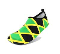 VOARYISA Water Shoes for Women and Men Quick-Dry Swim Beach Shoes for Outdoor Surfing Yoga Exercise Jamaica Flag Caribbean Reggae Rasta, Jamaica-2, 8.5-9 Women/7.5-8 Men