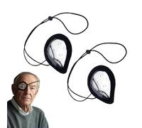 VOAVIA 2 Pack Plastic Eye Shield,Eye Patches for Adults with Upgraded Elastic Band,Clear Safety Eyes Protection for Sleeping,9-Hole Protective Eye Shields with Adjustable Strap,Breathable Eye Masks