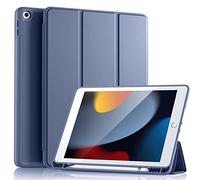 Vobafe Case for iPad 9th 8th 7th Generation 10.2 Inch Case (2021/2020/2019 Model, iPad 9/8/7), Flexible TPU Back Cover, with Pencil Holder, Auto Wake/Sleep, BlueGrey