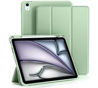 Vobafe Case for iPad Air 11 Inch Case 2025/2024 /Air 5th 4th Generation 10.9 Inch 2022/2020, Flexible TPU Back Cover with Pencil Holder, Support Apple Pencil Charging-MatchaGreen
