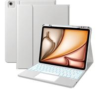 Vobafe Keyboard Case for iPad Air 13 Inch M4/M3/M2 & Pro 12.9" 3/4/5/6 Gen | QWERTY Keyboard Multi-Touch Trackpad, 7-Color Backlight, with Pencil Holder for iPad Air 13 Case(2026/2025/2024), LightGrey