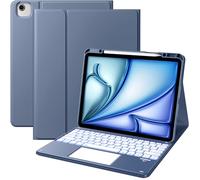 Vobafe Keyboard Case for iPad Air 13 Inch M4/M3/M2 & Pro 12.9" 3/4/5/6 Gen | QWERTY Keyboard Multi-Touch Trackpad, 7-Color Backlight, with Pencil Holder for iPad Air 13 Case(2026/2025/2024), BlueGrey