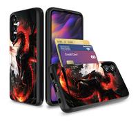 Vobber for Galaxy A16 5G Case,Wallet Case Hidden Card Slot Holder Shockproof TPU and PC Dual Layer Protective Case Cover for Samsung Galaxy A16 5G 6.7 Inch 2025,Dragon with Fire