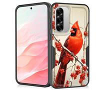 Vobber for Galaxy A27 5G Case,Heavy Duty Dual Layer Hybrid Hard PC Soft Rubber Shockproof Protective Rugged Bumper Case for Samsung Galaxy A27 5G 6.7 Inch 2026,Red Cardinal on Snowy Branch