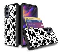 Vobber for Galaxy S25 Edge Case,Wallet Case Hidden Card Slot Holder Shockproof TPU and PC Dual Layer Protective Case Cover for Samsung Galaxy S25 Edge 2025,Cow Print