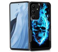 Vobber for Galaxy S25 Plus Case,Heavy Duty Dual Layer Hybrid Hard PC Soft Rubber Shockproof Protective Rugged Bumper Case for Samsung Galaxy S25 Plus 6.7 Inch 2025,Flaming Skull