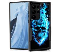 Vobber for Galaxy S25 Ultra Case,Heavy Duty Dual Layer Hybrid Hard PC Soft Rubber Shockproof Protective Rugged Bumper Case for Samsung Galaxy S25 Ultra 6.9 Inch 2025,Flaming Skull