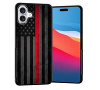 Vobber for iPhone 17 Case,Slim Anti-Scratch Architecture TPU Shockproof Protective Case Cover for iPhone 17 6.3" 2025,Thin Red Line USA Flag