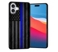 Vobber for iPhone 17 Case,Slim Anti-Scratch Architecture TPU Shockproof Protective Case Cover for iPhone 17 6.3" 2025,Thin Blue Line American Flag