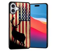 Vobber for iPhone 17 Case,Slim Anti-Scratch Architecture TPU Shockproof Protective Case Cover for iPhone 17 6.3" 2025,American Flag Deer