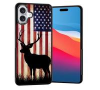 Vobber for iPhone 17 Case,Slim Anti-Scratch Architecture TPU Shockproof Protective Case Cover for iPhone 17 6.3" 2025,Deer American Flag