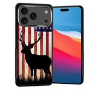 Vobber for iPhone 17 Pro Max Case,Slim Anti-Scratch Architecture TPU Shockproof Protective Case Cover for iPhone 17 Pro Max 6.9" 2025,Deer American Flag