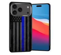 Vobber for iPhone 17 Pro Max Case,Slim Anti-Scratch Architecture TPU Shockproof Protective Case Cover for iPhone 17 Pro Max 6.9" 2025,Thin Blue Line American Flag