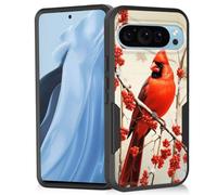Vobber for Pixel 11 Pro XL Case,Heavy Duty Dual Layer Hybrid Hard PC Soft Rubber Shockproof Protective Rugged Bumper Case for Google Pixel 11 Pro XL 6.8 Inch 2026,Red Cardinal on Snowy Branch