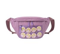 Vobomo 9PCS Cute Ita Bag with Pins and Accessories Y2k Aesthetic Kawaii Cute Backpack Waterproof Waist Bag Chest Bag, Purple
