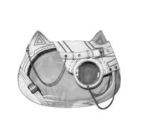 Vobomo Cat Ita Bag Pin Display Backpack Cyberpunk Purse Luminous Single Shoulder Crossbody Reflection Handbag, Silver(reflection)