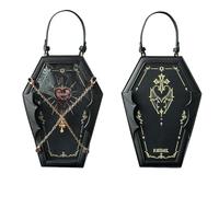 Vobomo Ita Bag Backpack Gothic Coffin Purses and Handbags for Women Halloween Shoulder Bag with Insert and Chains, Black, M, Classic