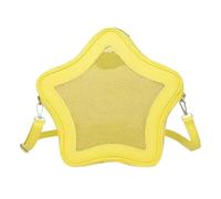 Vobomo Star Shape Ita Bag Pins Display Crossbody Bag PU Leather Backpack Y2k Aesthetic Cute Handbag, Yellow
