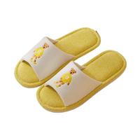 Vobomo - Y2k Football Slippers for Kids, Cotton and Linen, Soft Lined, Non-Slip, Parent-Child Slippers, yellow, 29.0~29.5 cm