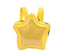 Vobomo Yellow Star Kawaii Backpack PU Leather Ita Bag Backpack Y2k Shoulder Bag Aesthetic Cute Backpack, Yellow, 15.8*14.7*5 in, Kawaii