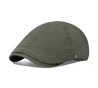 VOBOOM Cotton Flat Cap Cabbie Hat Gatsby Ivy Cap Irish Hunting Hat Newsboy, Army Green, One Size