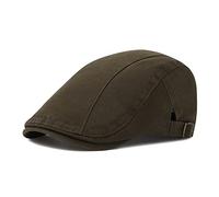 VOBOOM Men Cotton Newsboy Beret Hat Duckbill Buckle Cabbie Cap, Cotton-Army Green, One Size