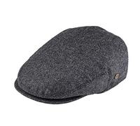 VOBOOM Men's Herringbone Flat Ivy Newsboy Hat Wool Blend Gatsby Cabbie Cap - Grey - 7.375