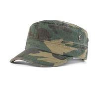 VOBOOM Washed Military Army Cadet Caps Cotton Army Caps Flat Top Cap, Green Camouflage, One Size