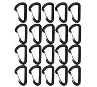 VOBOR 20Pcs Locking carabiner, Mini Keychain Caribeaner Clip, Plastic D Shape Locking Carabiner Quick Link Keychain for Outdoor Sports Hiking Climbing