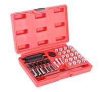 VOBOR 33PCS Glow Plug Thread Repair Kit, Cylinder Head Metric Thread Restorer Set, Tap Insert Driver Guide Pin Thread Insert Tool Set M8 M10 M12 M14