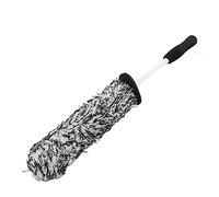 VOBOR Car Wheel Tire Cleaning Brush Microfiber Soft Multipurpose Long Reach for Exhaust Bumper Mudguard (Grey White)