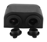 VOBOR Cigarette Power Socket - 12V-24V Black Waterproof Dual Port Surface Mount Plug Socket for Indoor Outdoor Motorbike, Car, Boat, Ride-On, Tractor