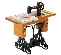 VOBOR Dollhouse Sewing Machine, Dolls House Accessory Decor Toy, 1:12 Dollhouse Miniature Furniture Wooden Sewing Machine for Doll House Decoration