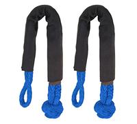 VOBOR Soft Shackle 38000Lbs Breaking Strength, 2 Pack Recovery Rope with Protective Sleeve, Tear Resistant Synthetic Shackle for Offroad Vehicle Self Rescue, Trailer, ATV, SUV, Boat - Blue