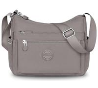VOBUKE Women's Shoulder Bag Waterproof Nylon Shoulder Bags with Adjustable Shoulder Strap Multi Pockets Casual Fashion Messenger Bag Zipper Crossbody Bag for Travel Shopper Sports School, bright grey