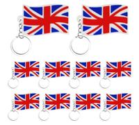Vobumix 10pcs Uk Flag Keychains Independence Day Keyrings Car Key Accessories for Handbag Bag Purse Backpack Decoration