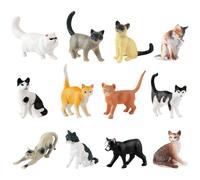 Vobumix 12pcs Realistic Cat Figurines, Educational Cat Figures Toy Set, Kitten Easter Eggs Cake Topper Christmas Birthday Gift for Kids Boys Girls Children