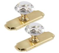 Vobumix 2pcs Crystal Cabinet Knobs with Plate Crystal Drawer Knobs Dresser Pull Handles for Kitchen Door Cupboard Wardrobe