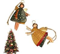 Vobumix 2pcs Dancing Hangings Christmas Tree Hangings Christmas Angel Pendant Holiday Dancing Figurine for Outdoor Decorations