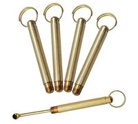 Vobumix 5pcs Snuff Spoon Wax Tool Keychain Cover Portable Medicine Spoons Scoop for Filling Vials, Medicine, Salt, Herbs, Keychain Pendant with Hanging Hole