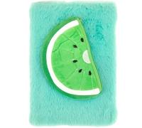 Vobumix A5 Plush Spiral Notebook Furry Journal Notebook Plush Fruit Notebook with Wallet, Funny Cartoon Journal for Work Study Diary